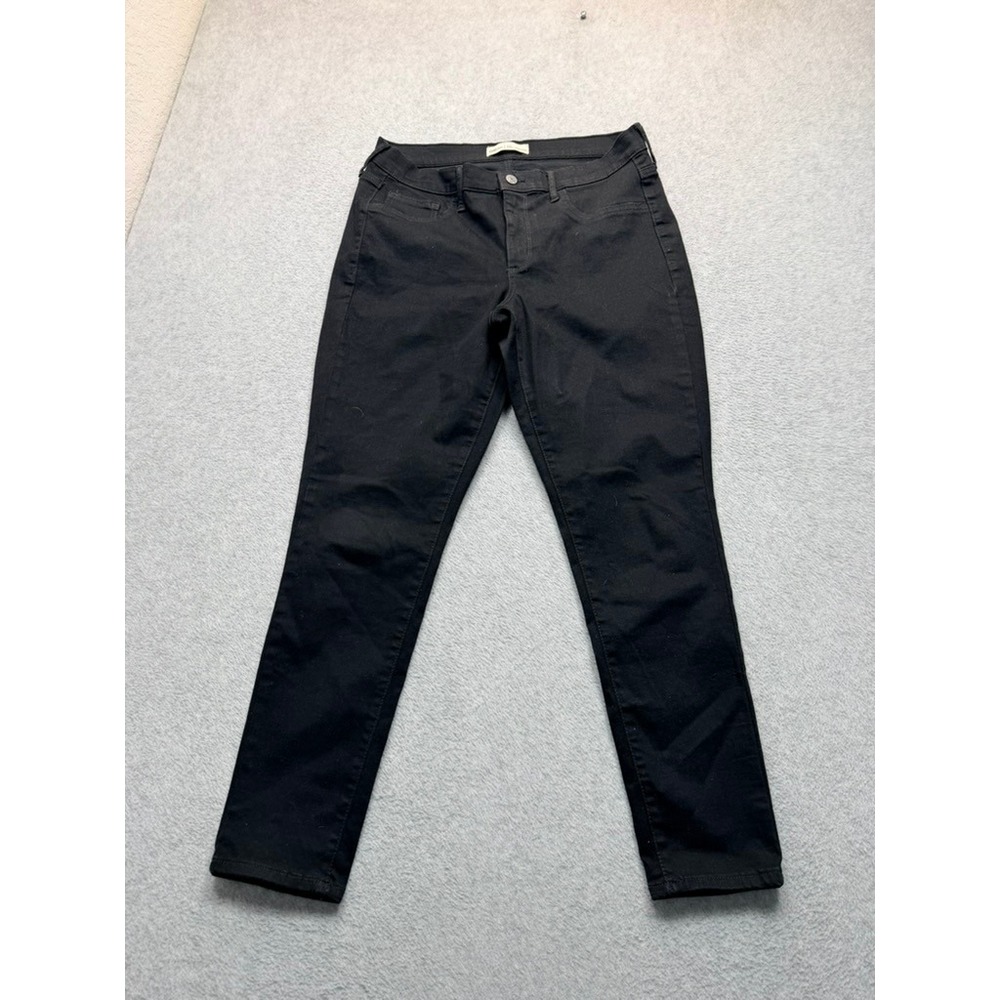GAP 1969 Skinny Jeans Womens 32 Black Mid Rise Stretch Denim Pants D-2-5(3936)